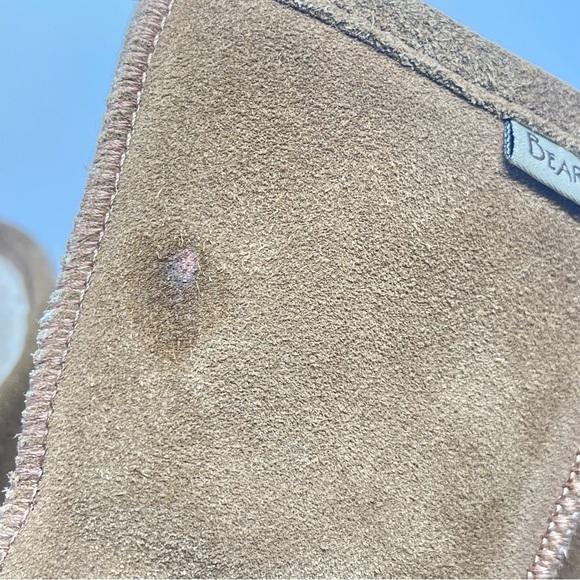 BearPaw Adele Boots Womens 9 Brown Tan Suede Fur Lined Mid Calf Braided Strap - Picture 13 of 16